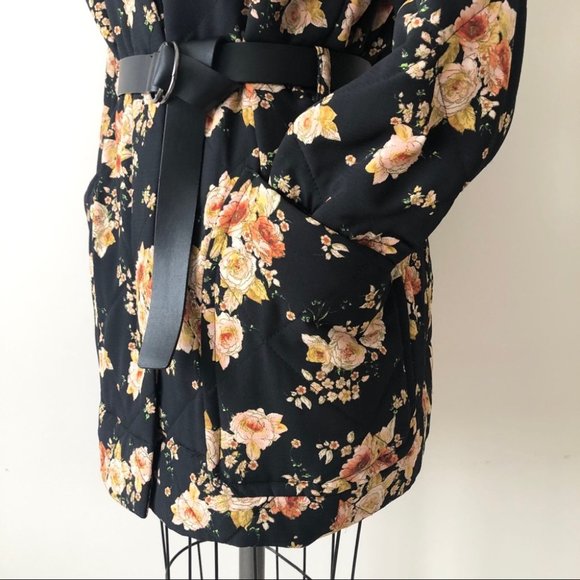 Zara Women’s Oversized Black Floral Kimono Jacket - Picture 6 of 16
